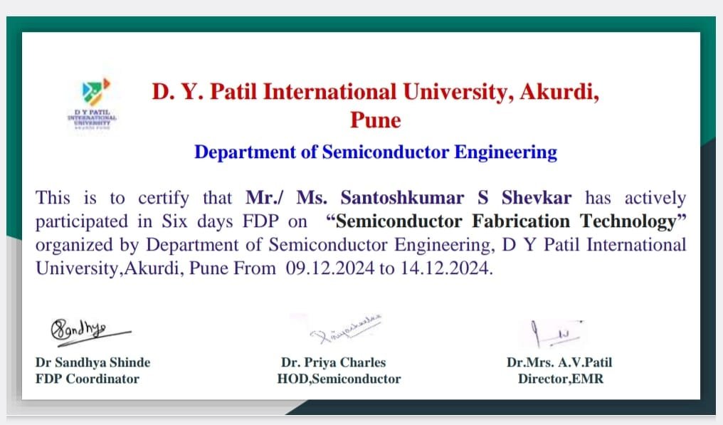 Mr. Santoshkumar S Shevkar